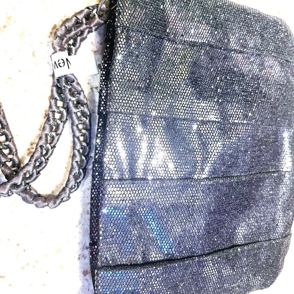 100 % Authentic BCBG Generation Cotton  Silver PURSE - Picture 4 of 8